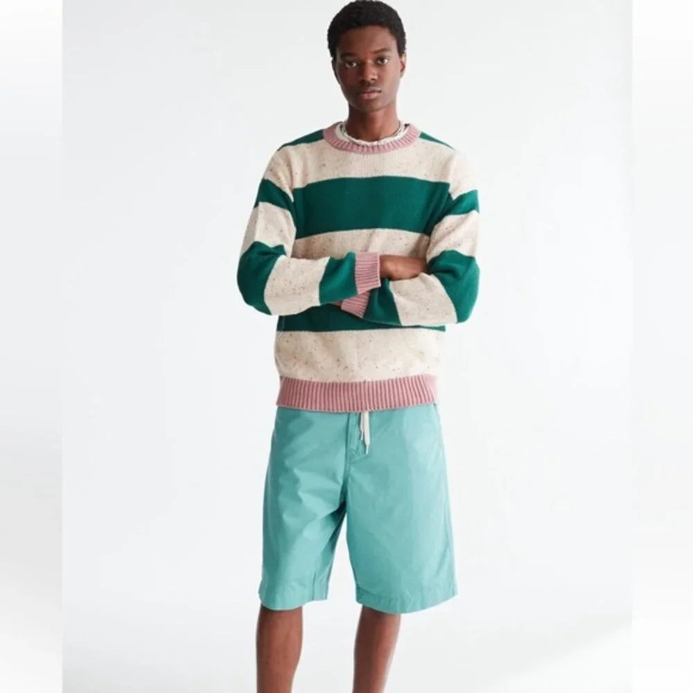 Urban Outfitters Washed Oversized Fit Chino Short New Slate Aqua Turquoise Small